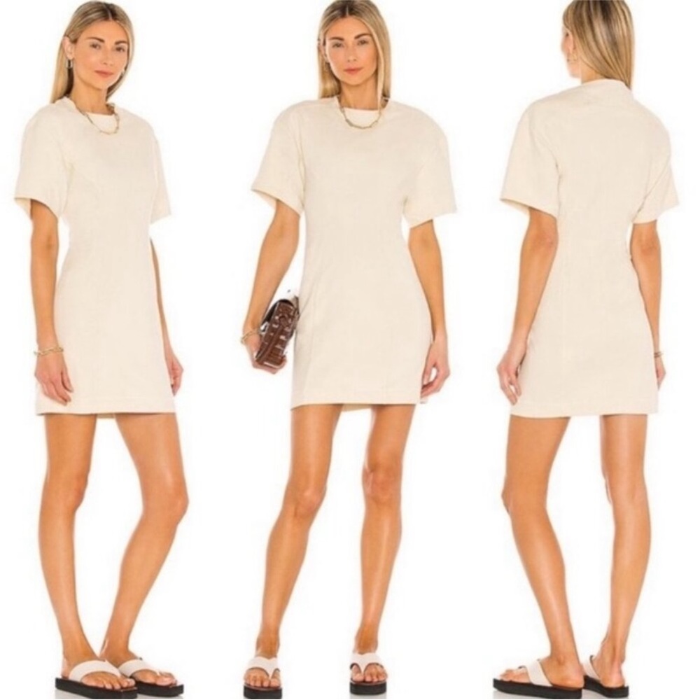 Rag Bone Lilith T-Shirt Dress Ivory Size XS Revolve Organic Cotton Mini